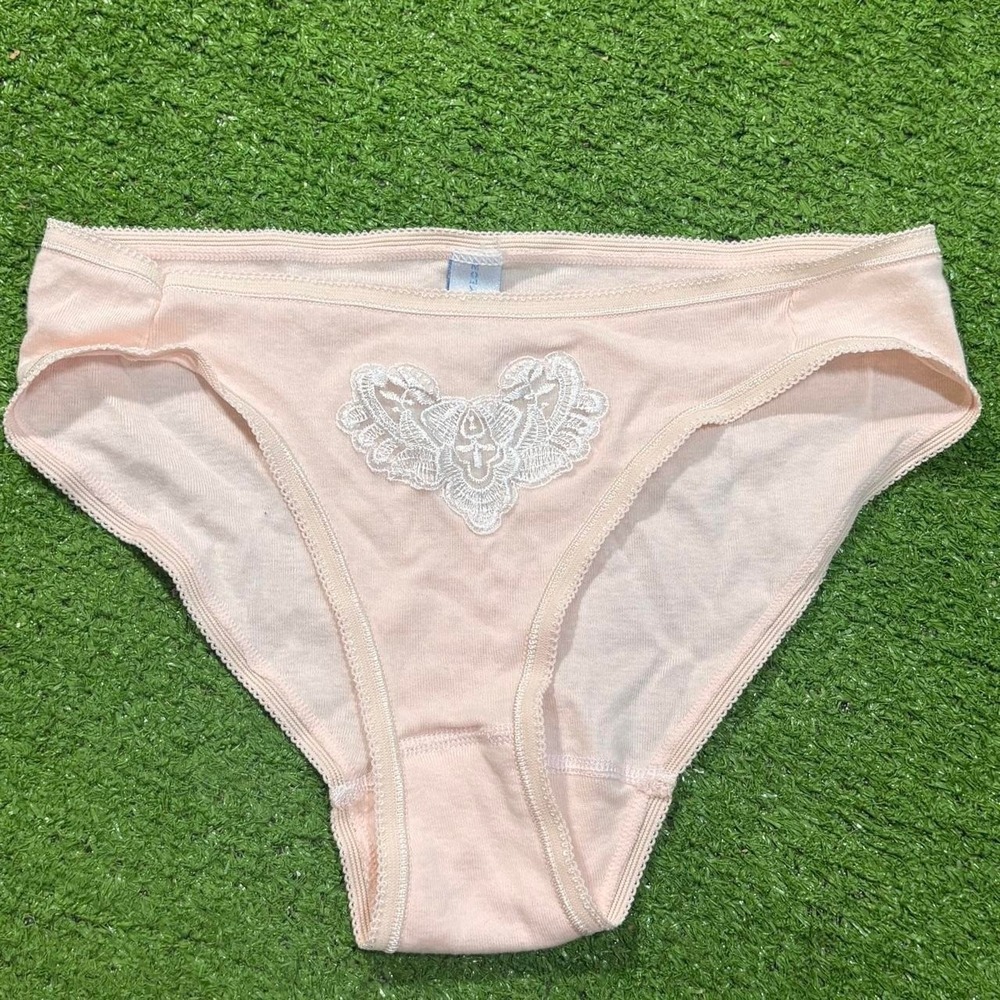 Vintage 90s Erika Taylor Dainty‎ Heart Soft Pink Womens Under Garment Sz M
